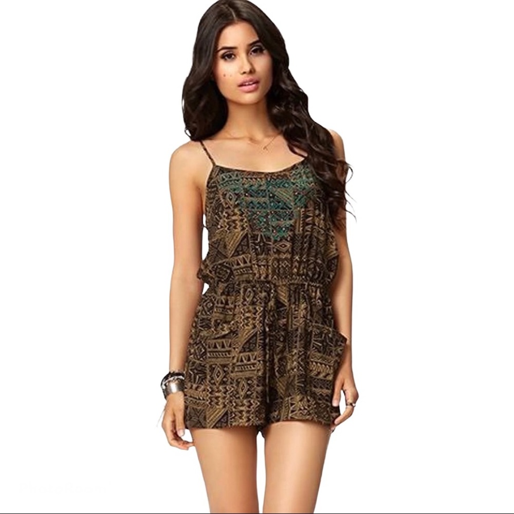 Forever 21 tribal print romper size M